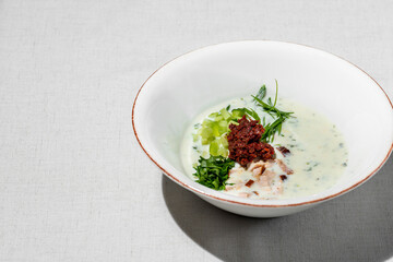 Okroshka with kefir.