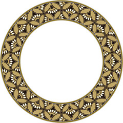 Vintage botanic garden retro pattern stylish round frame