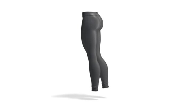 Blank black women sport leggings mockup, looped rotation