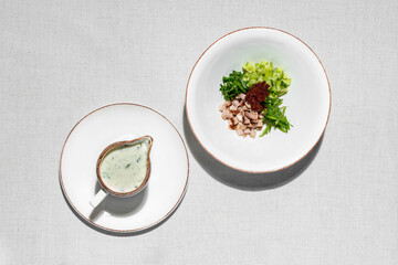 Okroshka with kefir.
