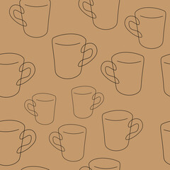 Obraz premium Pattern. Cup pattern. Vector cup. Vector pattern.