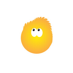 Emoji with Funny Blowsy Hair - Simple Emoticon on Transparent Background