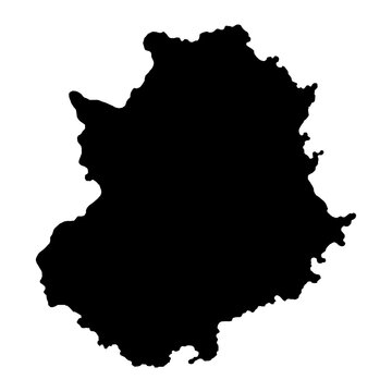 Extremadura map, Spain region. Vector illustration.