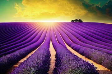 Naklejka na ściany i meble Vast_Landscape_Provence_lavender_220918_11