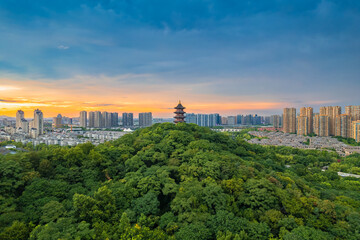 Fototapeta na wymiar Wenbi Tower, Jishan Park, Shaoxing, Zhejiang, China