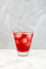 Ovshala lemonade. Refreshing summer iced drink. Rose cold cocktail