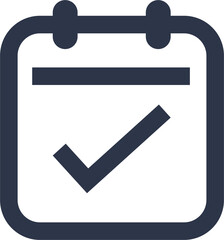 Calendar check icon. Symbols of event organizer.