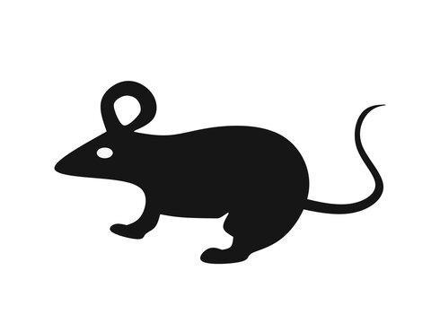 mouse vector on white background.mouse silhouette