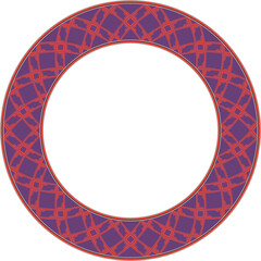 Vintage pattern stylish round frame rhombus geometry cross line