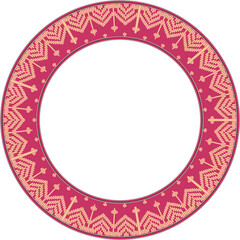 Vintage pattern stylish round frame retro stitch texture geometry cross line