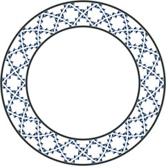Vintage pattern stylish round frame rhombus geometry cross