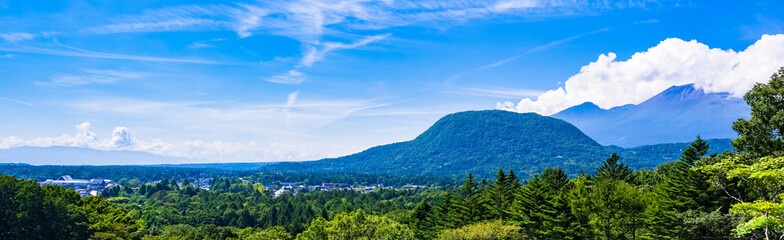 軽井沢　軽井沢町　【 軽井沢 の ハイアングル パノラマ 】