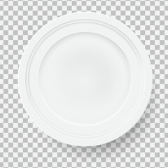 3d white food plate vector illustration
