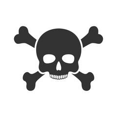 Halloween skull and crossbones. Pirate symbol. Holly Roger flag