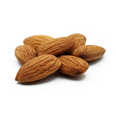 Almonds group, Isolated on white background