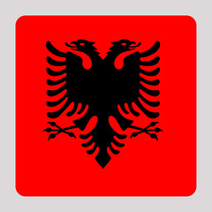 Fototapeta premium 3D Flag of Albania on a avatar square background.