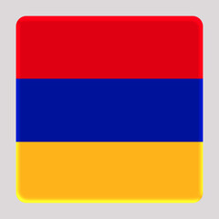 3D Flag of Armenia on a avatar square background.