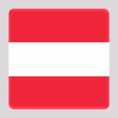 3D Flag of Austria on a avatar square background.