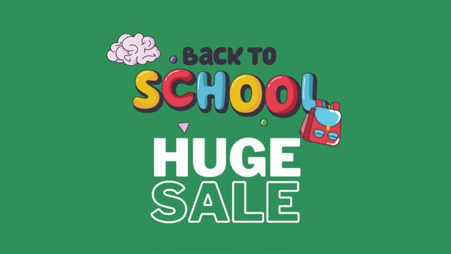 Colorful Back to School digital animation.Back to School.Educated kids. Animation Children back to school. Back to school video for children.