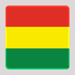 3D Flag of Bolivia on a avatar square background.