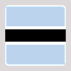 3D Flag of Botswana on a avatar square background.