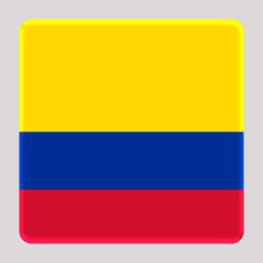 3D Flag of Colombia on a avatar square background.