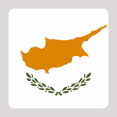 Fototapeta premium 3D Flag of Cyprus on a avatar square background.