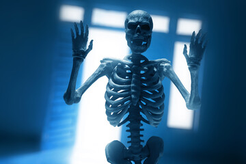 Human skeleton death, Halloween theme - obrazy, fototapety, plakaty