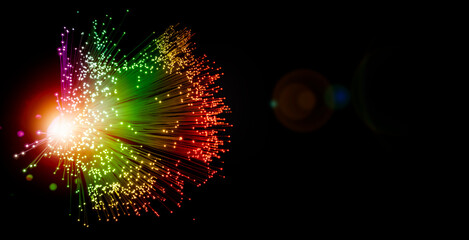 Fiber optics and network background concept for internet, networking and broadband