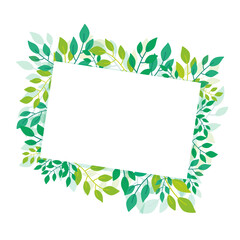 green leaves frame illustration