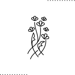 art nouveau flower outline style, elegant flourish border	
