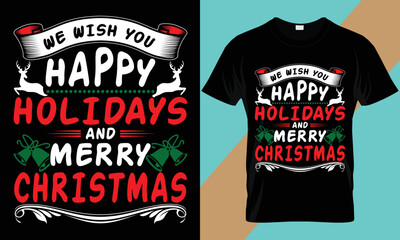 Merry Christmas T-Shirt Design Template.