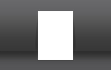 A4 Poster Mockup With Realistic Backdrop Dark Background Branding Template