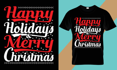 Merry Christmas T-Shirt Design Template.