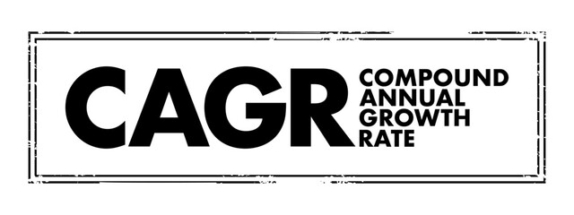 CAGR Compound Annual Growth Rate - investment over a specified period of time longer than one year, acronym text concept stamp - obrazy, fototapety, plakaty