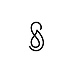 Minimalist letter S cosmetic salon beauty vector logo design