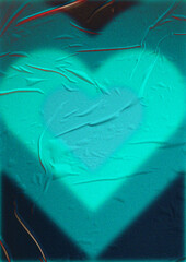 Heart background print collage cyberpunk