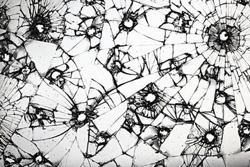Obraz premium group of bullet holes on the glass abstract background window