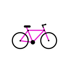 Obraz premium Vector icon of pink mountain bicycle or bike. Symbol of bike. Vector illustration