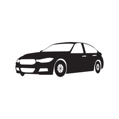 Transportation vehicle auto car icon | Black Vector illustration |