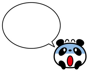 シンプルパンダ顔　ショックポーズ　ふきだし