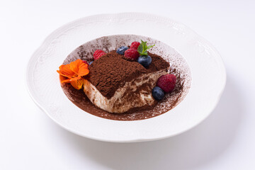 chocolate cake with strawberries
