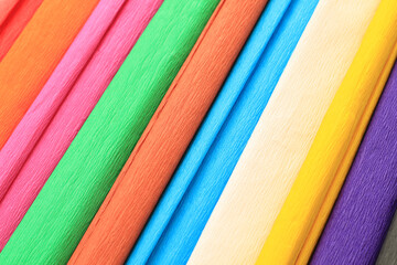 colorful crepe paper rolls for hobby