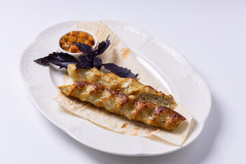 grilled pork chop with vegetables