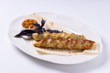 grilled fish with vegetables