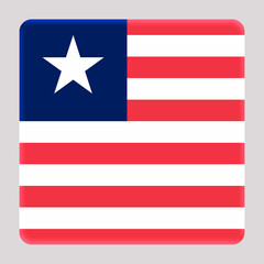 3D Flag of Liberia on a avatar square background.