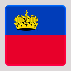 Obraz premium 3D Flag of Liechtenstein on a avatar square background.