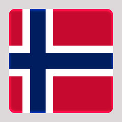 Obraz premium 3D Flag of Norway on a avatar square background.
