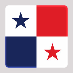 3D Flag of Panama on a avatar square background.