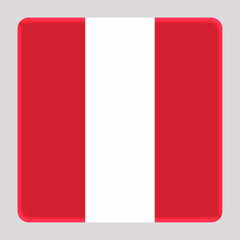 3D Flag of Peru on a avatar square background.